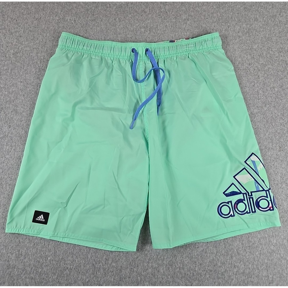 Adidas Shorts Mens Size Large Lined 7" Inseam Green Activewear Short NEW